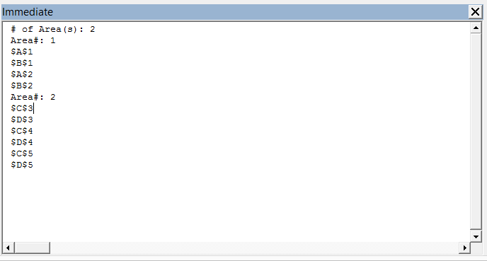 Multiple Ranges of Selected Cells - Sample Looping Output